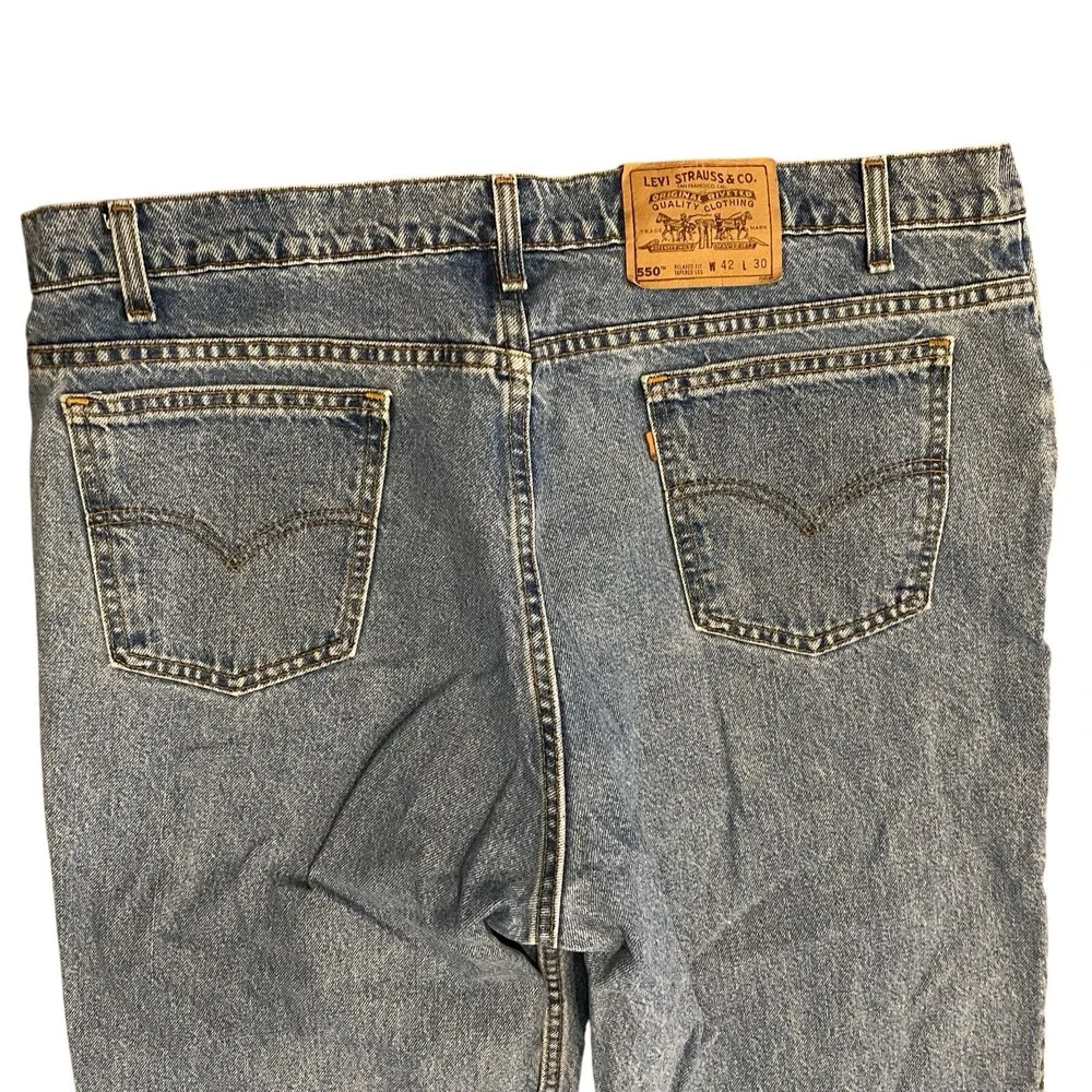 VTG Levi's 550 Jeans Orange Tab Men Tapered Leg‎ Relaxed 90s USA 42x30 Fit 39x30